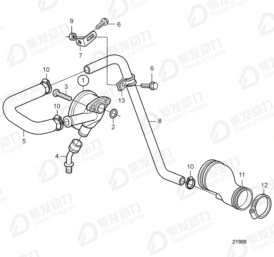 VOLVO Conduit coupling 20405625 Drawing